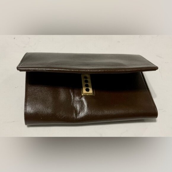 Vintage AMITY key case holds 6 brown cowhide - Picture 2 of 9